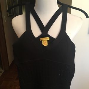Catherine Malandrino Black Cross Strap Tank